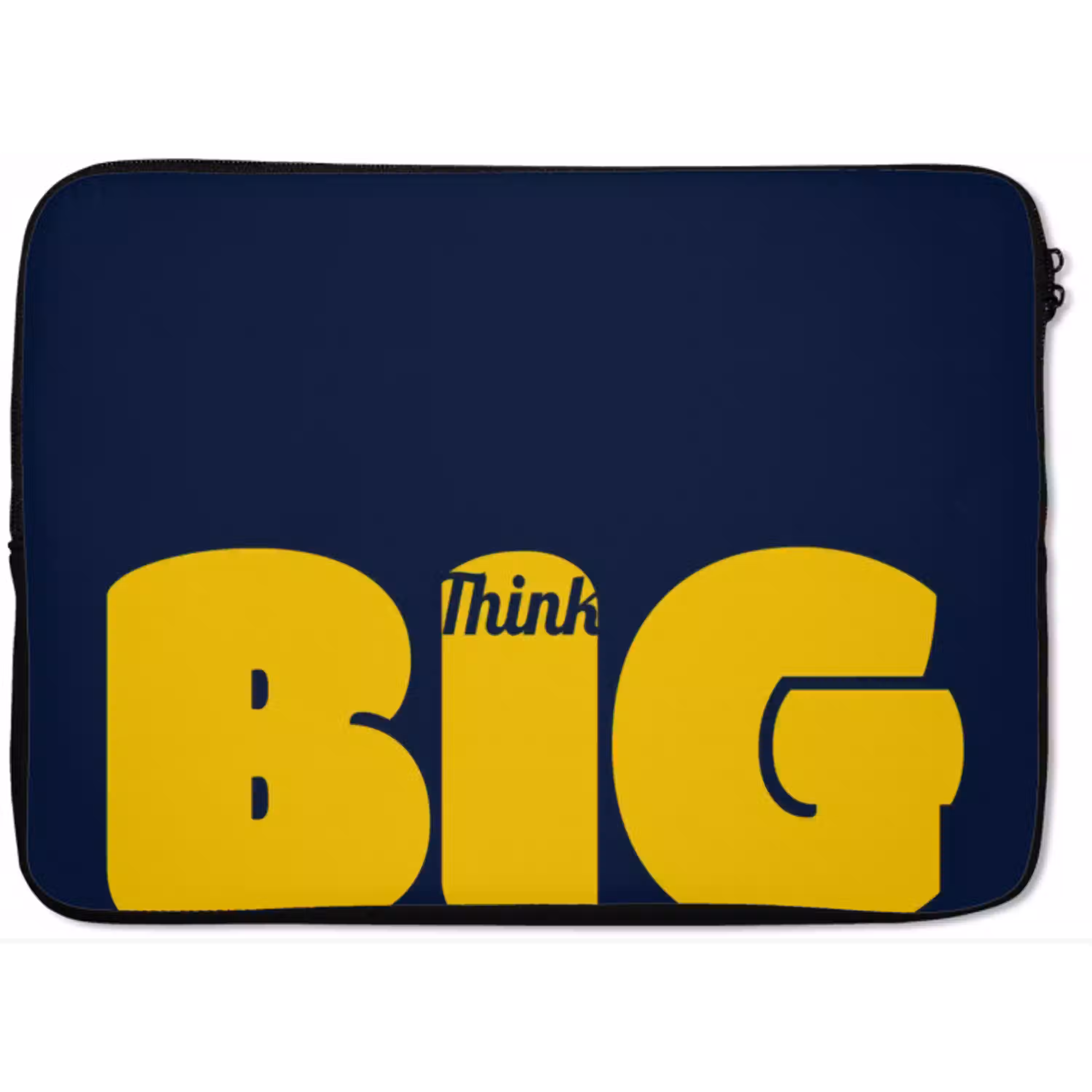 Think big - Blauw - Geel laptophoes neopreen klein -zkaufland3dotto
