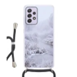 Rivier - Sneeuw - Bos - Winter - Schilderachtig Hoesje Samsung Galaxy A52 5G met koord klein -3d