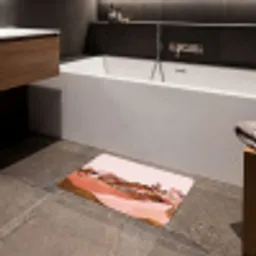 Heuvellandschap - Grafisch - Terracotta Badmat klein -sfeer3