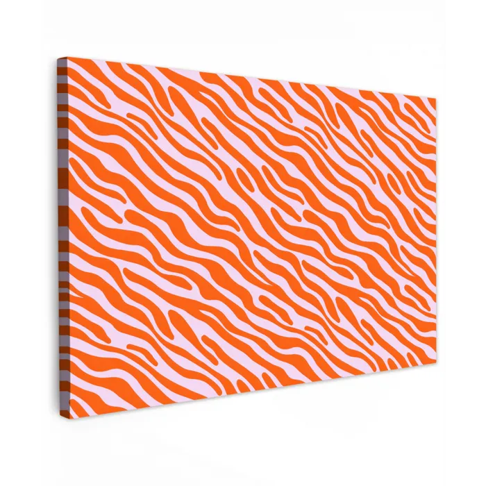 Strepen - Dynamisch - Oranje Tuinposter op houten frame 2 cm dik klein 845 -3d