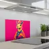 Kameel - Bloemen - Kimono - Waaiers keuken achterwand spatscherm klein -3d_schuin