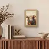 Kerst - Schotse Hooglander - Bruin - Krans Light Box met kabel (Tafellamp) klein -sfeer2