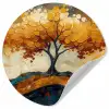 Boom - Natuur - Goud - Modern Wandcirkel behangsticker klein -3d