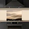 Bergen - Mist - Zonnestralen keuken achterwand spatscherm klein -sfeer1