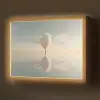 Luchtballon - Wolken - Water - Blauw Light Box met batterij (Wandlamp) middel -z3d_website