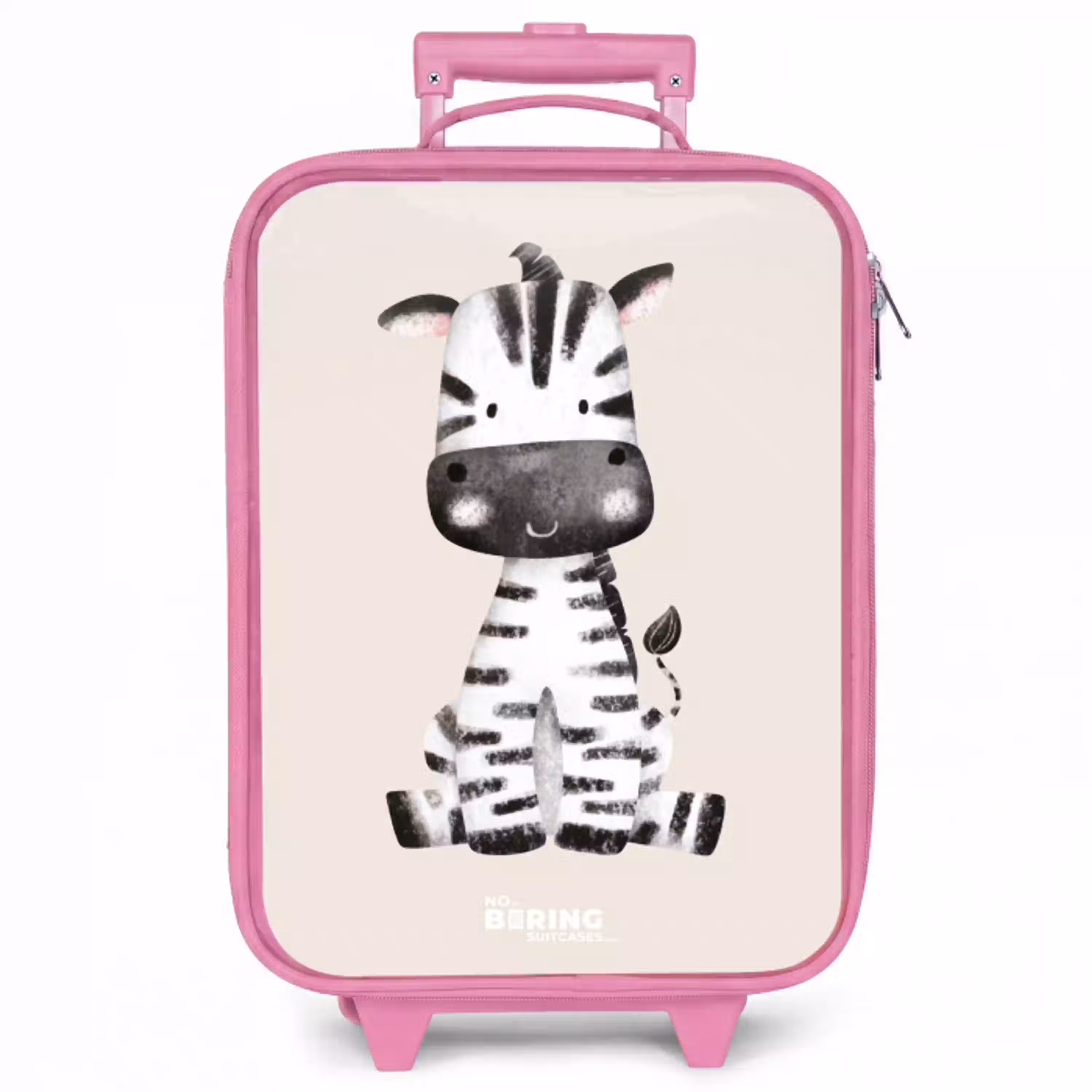 Zebra portrettekening met beige achtergrond Kinderkoffer - Roze klein -zzz_website3d