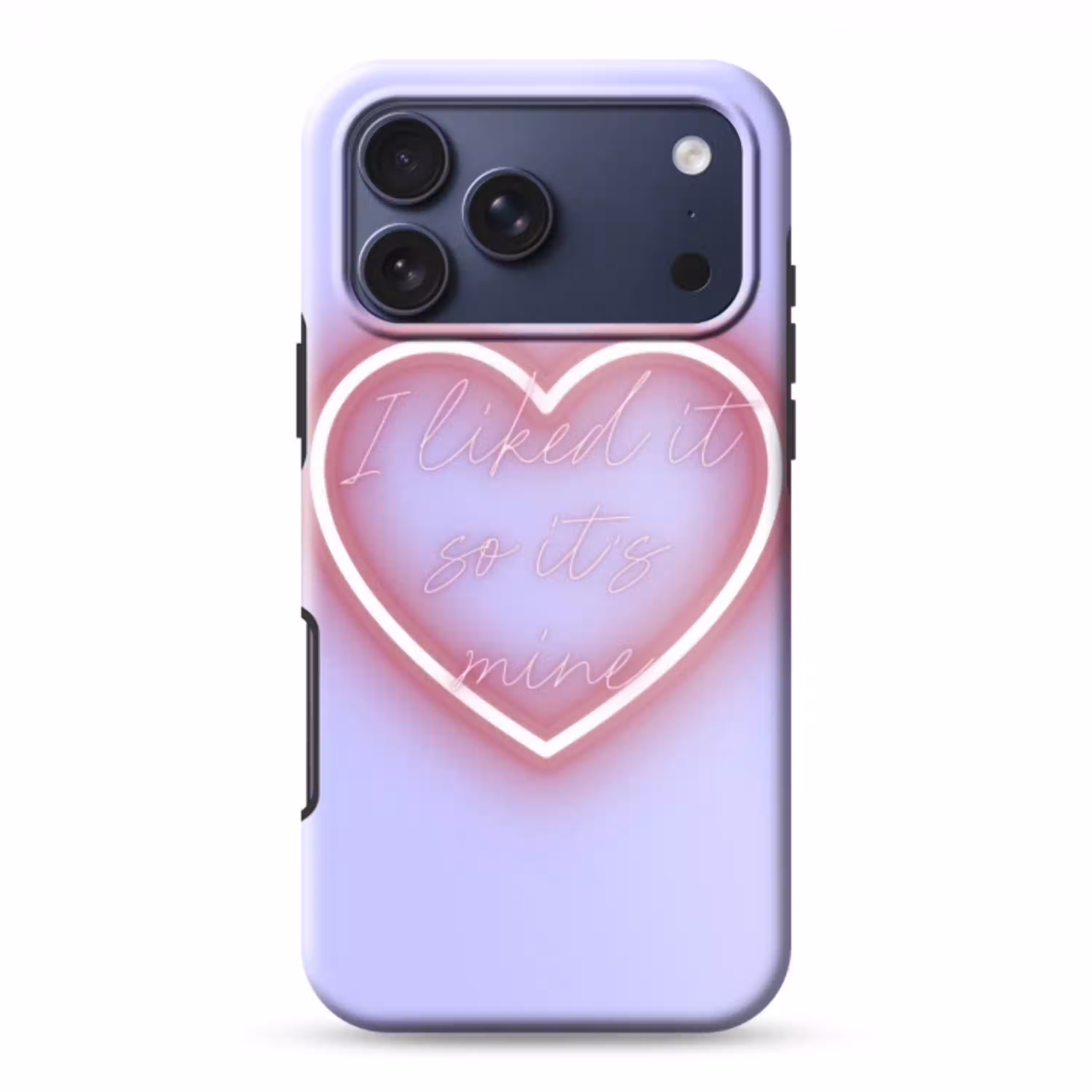 I liked it so it's mine - Neon hart - Paars Toughcase MagSafe Apple iPhone 17 Pro Max klein -3d