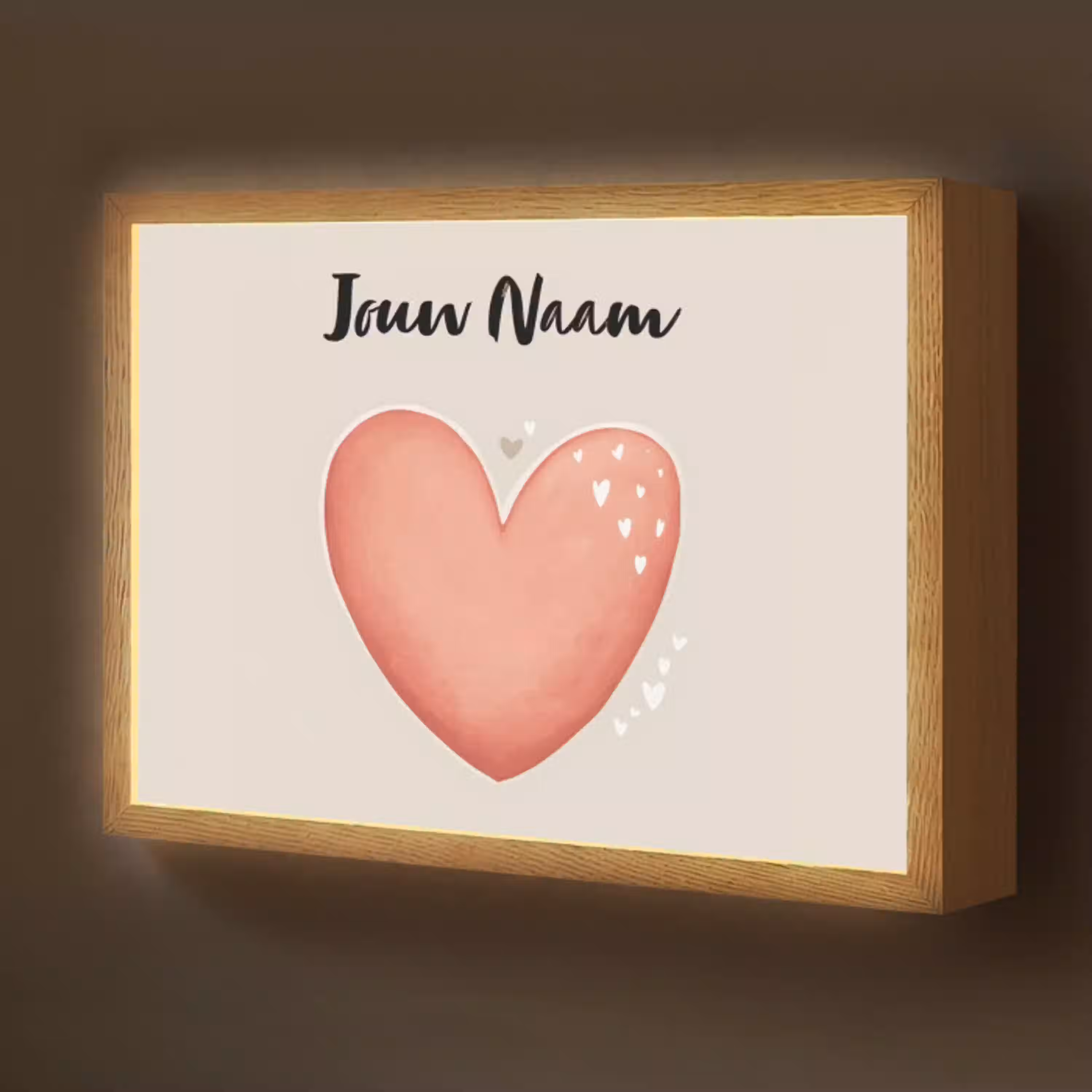 Hart - Rood - Minimalistisch Light Box met batterij (Wandlamp kind) middel -z3d_website
