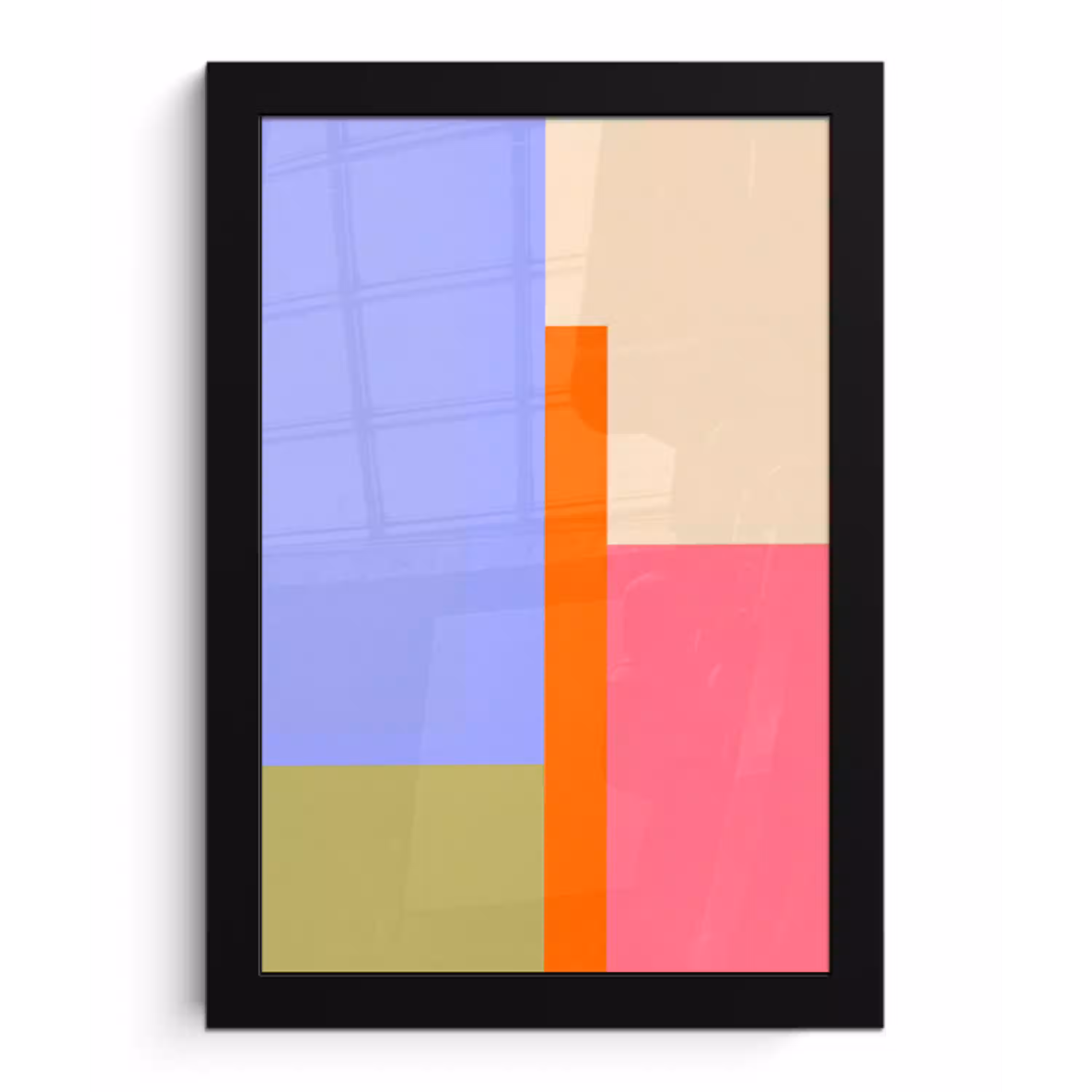 Abstract - Geometrie - Kunst - Modern - Kleurrijk fotolijst zwart zonder passe partout klein -3d