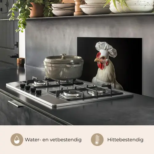 Kok - Rood - Kip keuken achterwand spatscherm klein -usp_NL