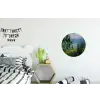 Bloemen - Meer - Bergen - Groen Wandcirkel aluminium klein -kinderkamer
