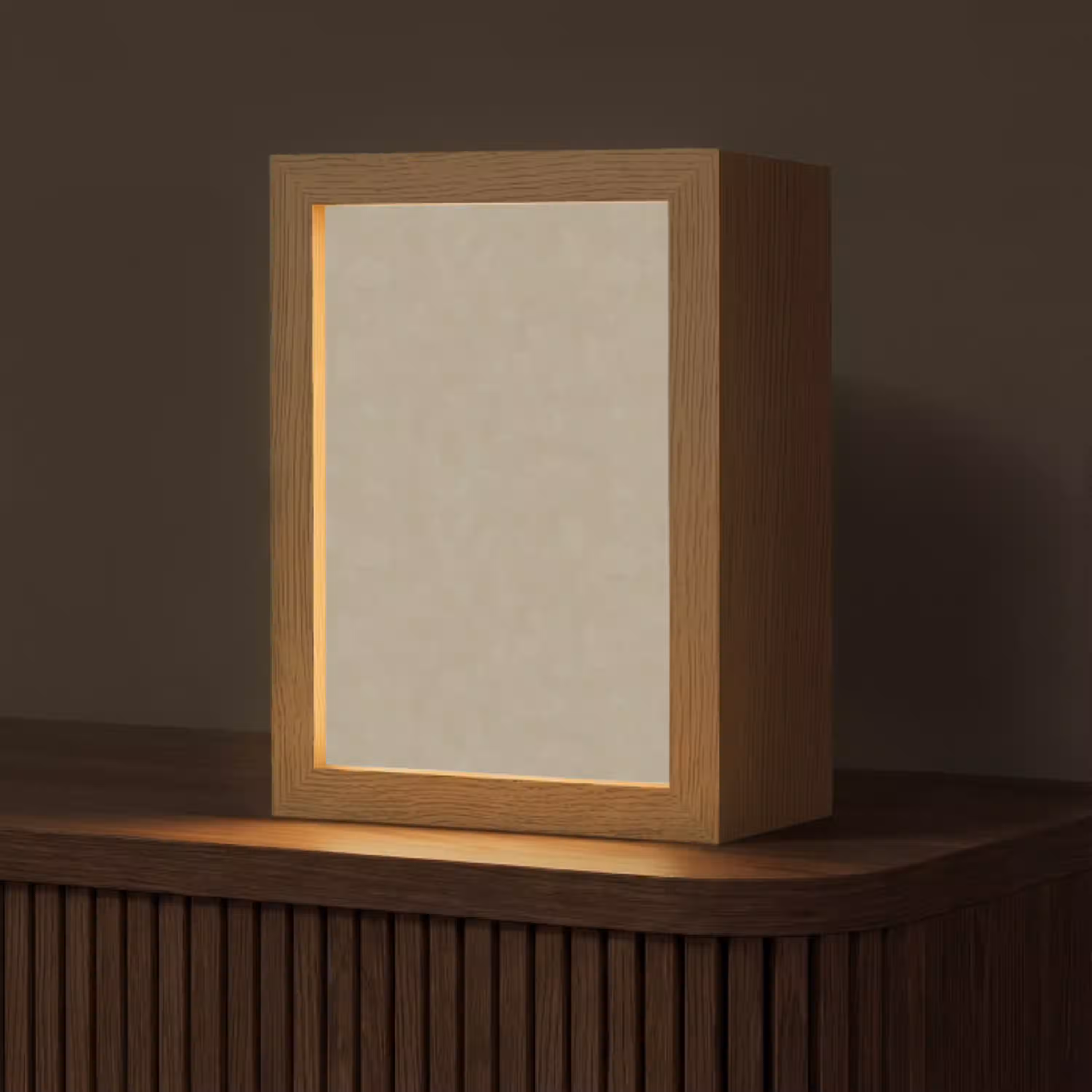 Taupekleur - Gewolkt textuur - Natuurlijk Light Box met kabel (Tafellamp) klein 925 -z3d_website