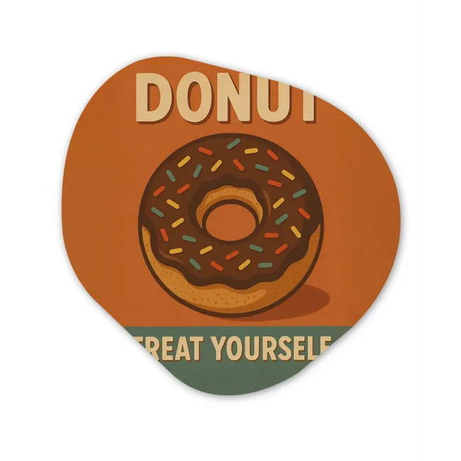 Donut - Spikkels - Kleurrijk - Quote Wandcirkel Organisch Forex 3mm klein -3d