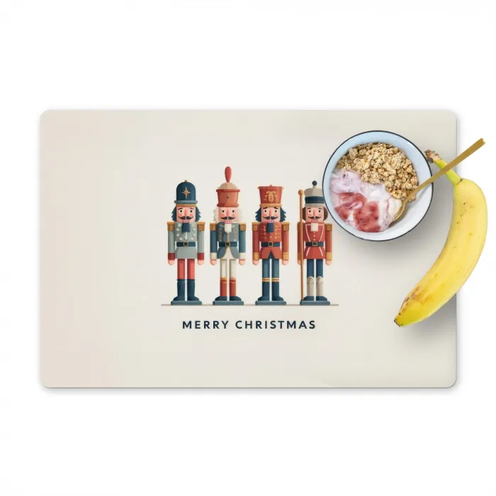 Notenkrakers - Minimalistisch - Kerst - Beige Placemat vinyl groot -zzzproduct_Kitchenyeah-website