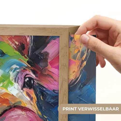 Varken - Olieverf - Dieren - Kunst Light Box met batterij (Wandlamp) middel -USP_websiteprintNL