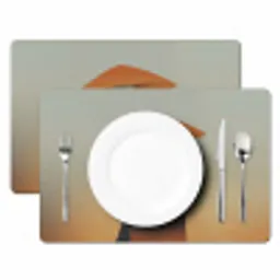 Minimalistisch - Silhouet - Oranje Placemat vinyl groot -zzsfeer2_Kitchenyeah-website