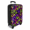 Neon panterprint op paars met kleurrijke accenten NBS - Handbagage koffer - Volwassenen Unisex middel -productfoto_3d