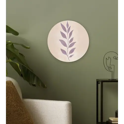 Tak - Bladeren - Minimalistisch - Beige Wandcirkel plexiglas klein -sfeer3