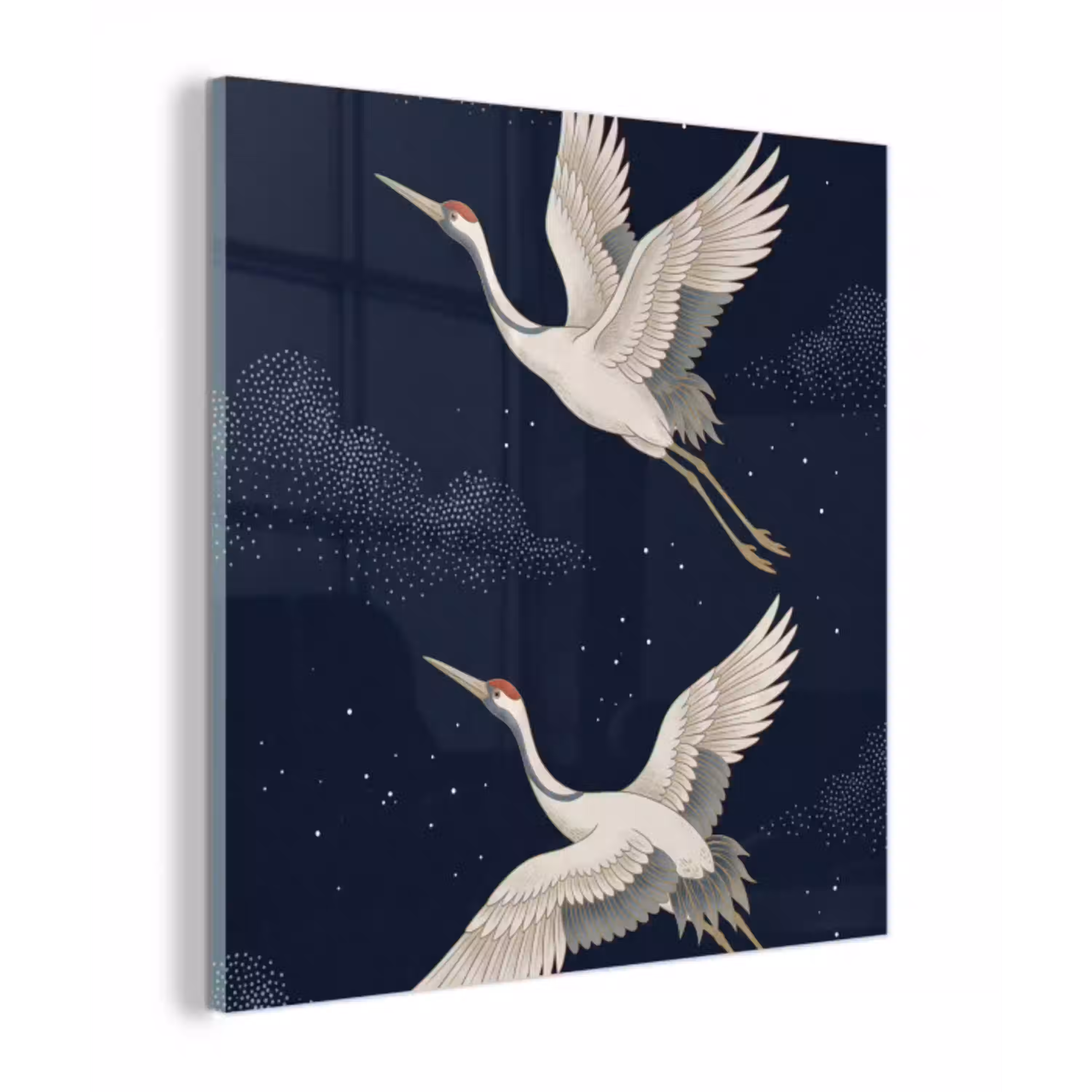Kraanvogels - Nachthemel - Blauw plexiglas 5mm klein -z3d