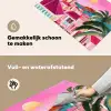 Stad - Roze - Palmbomen Inductie beschemer met haakjes klein -ky-schoon-nl
