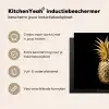 Ananas - Zwart - Goud - Luxe Inductie beschermer vinyl 3mm middel -sfeer2