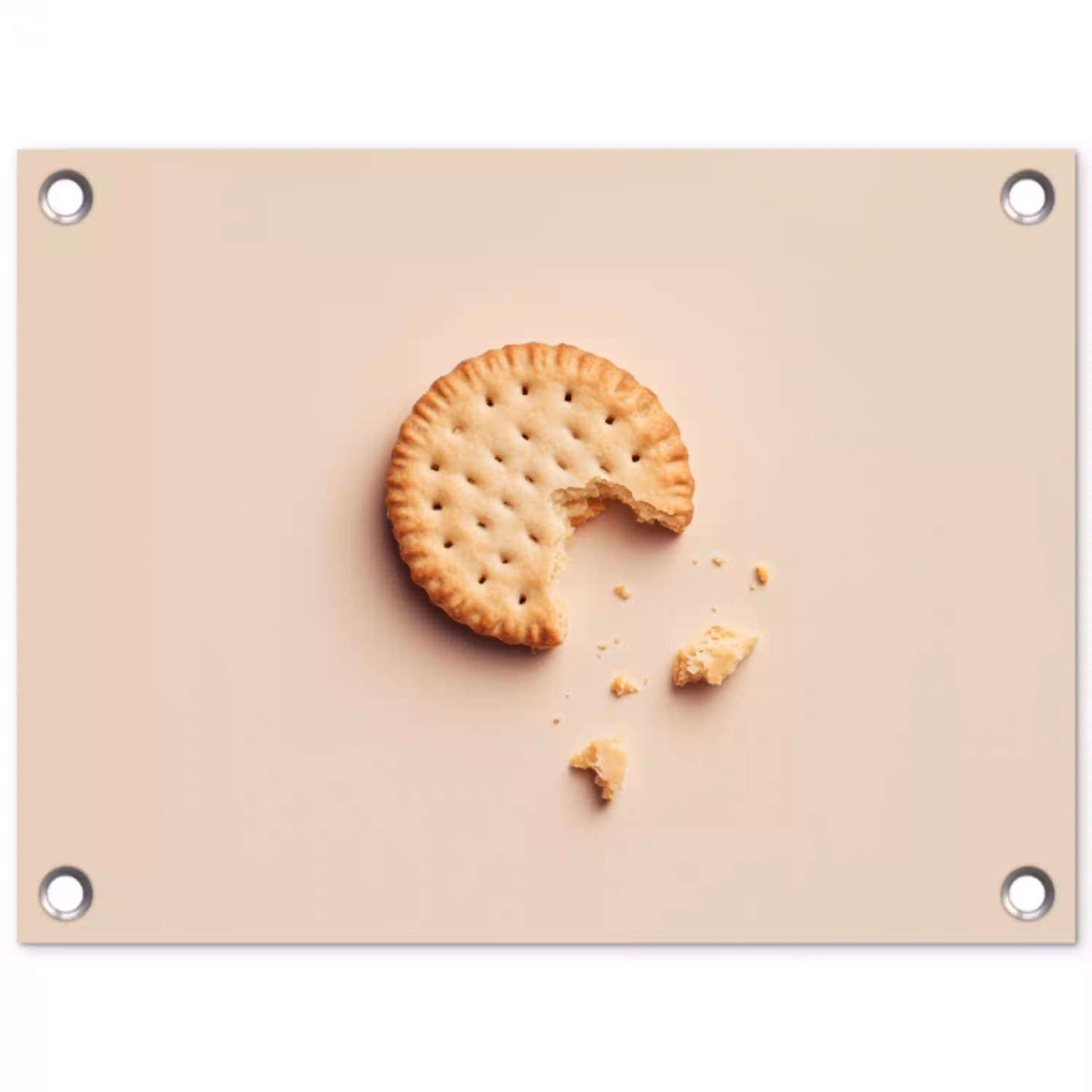Koekje - Kruimels - beige tuinposter los doek klein -3d
