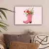 Cowboylaarzen - Roze - Boeket - Bloemen canvas 2cm klein -sfeer1
