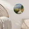 Mensen - Wandelen - Zandpad - Velden Wandcirkel kunststof plaat 5mm dik klein -sfeer5