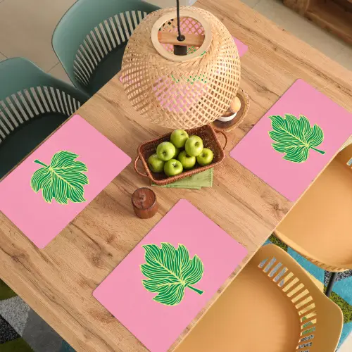 Blad - Groen - Illustratie - Minimalistisch Placemat vinyl groot -zzsfeer5_Kitchenyeah-website