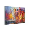 Grachtenpanden - Kunst - Schilderij - Amsterdam aluminium wit klein -3d