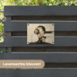 Gezicht - Bloemen - Zwart - Vrouw tuinposter los doek klein -sfeer3