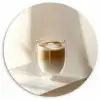 Mok - Latte - Minimalistisch - Schaduw Wandcirkel kunststof plaat 5mm dik klein -3d