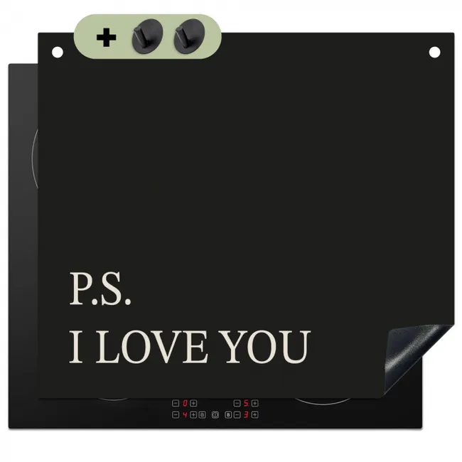 Induction Hob Cover & Splashback (2-in-1) - Black - Minimalist - Valentine