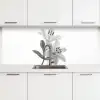 Lelies - Elegant - Zwart - Wit keuken achterwand 2 middel -3d