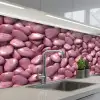 Roze - Glanzende - Stenen keuken achterwand 2 middel 871 -3d_schuin