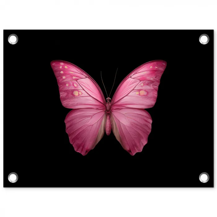 Vlinder - roze - Elegant tuinposter los doek klein -3d
