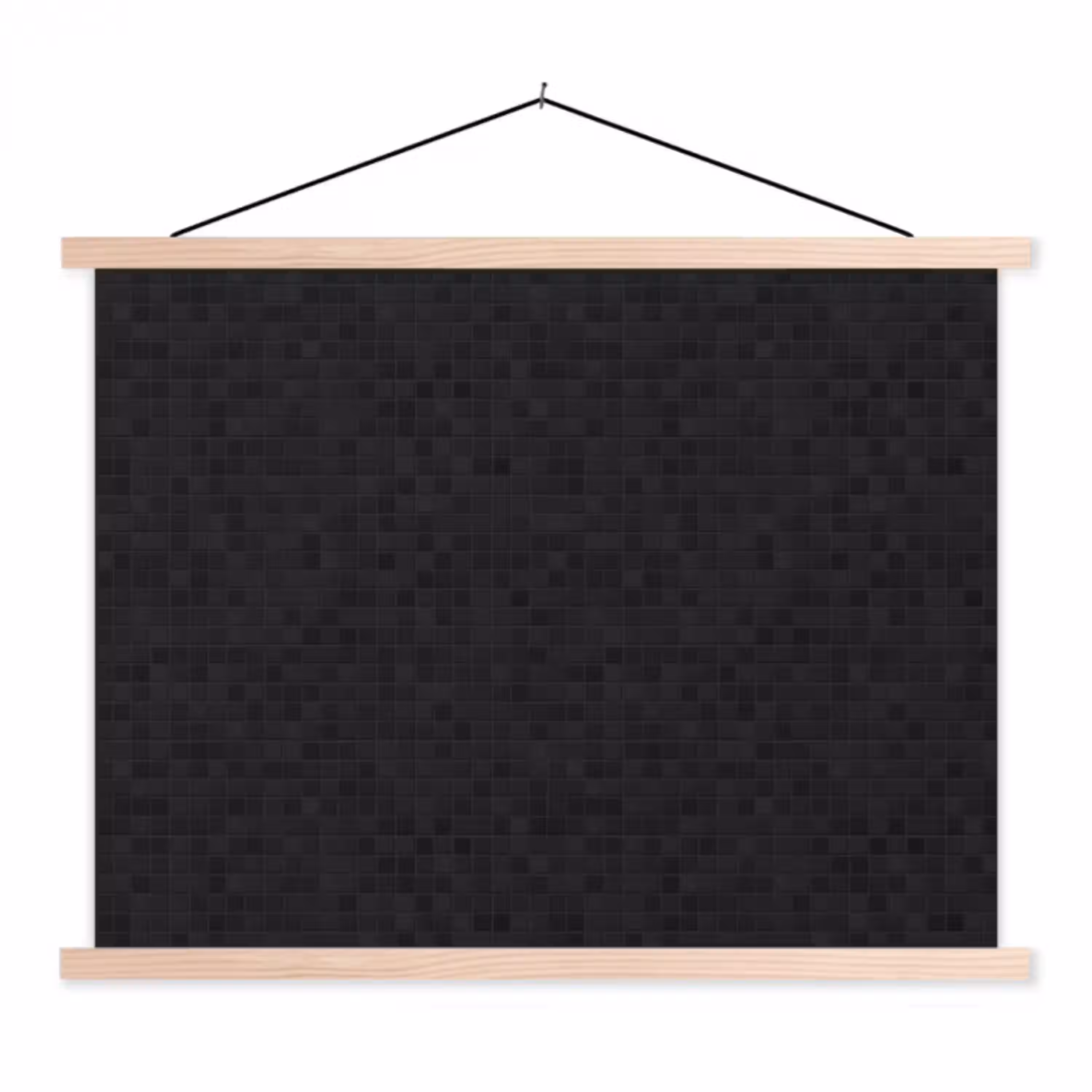Mozaïek - Patroon - Antraciet - Zwart textielposter latten blank klein 122 -3d