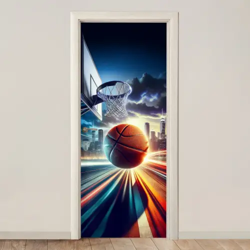 Basketbal - Sport  - Basket - Stad deurposter klein -3d_beige
