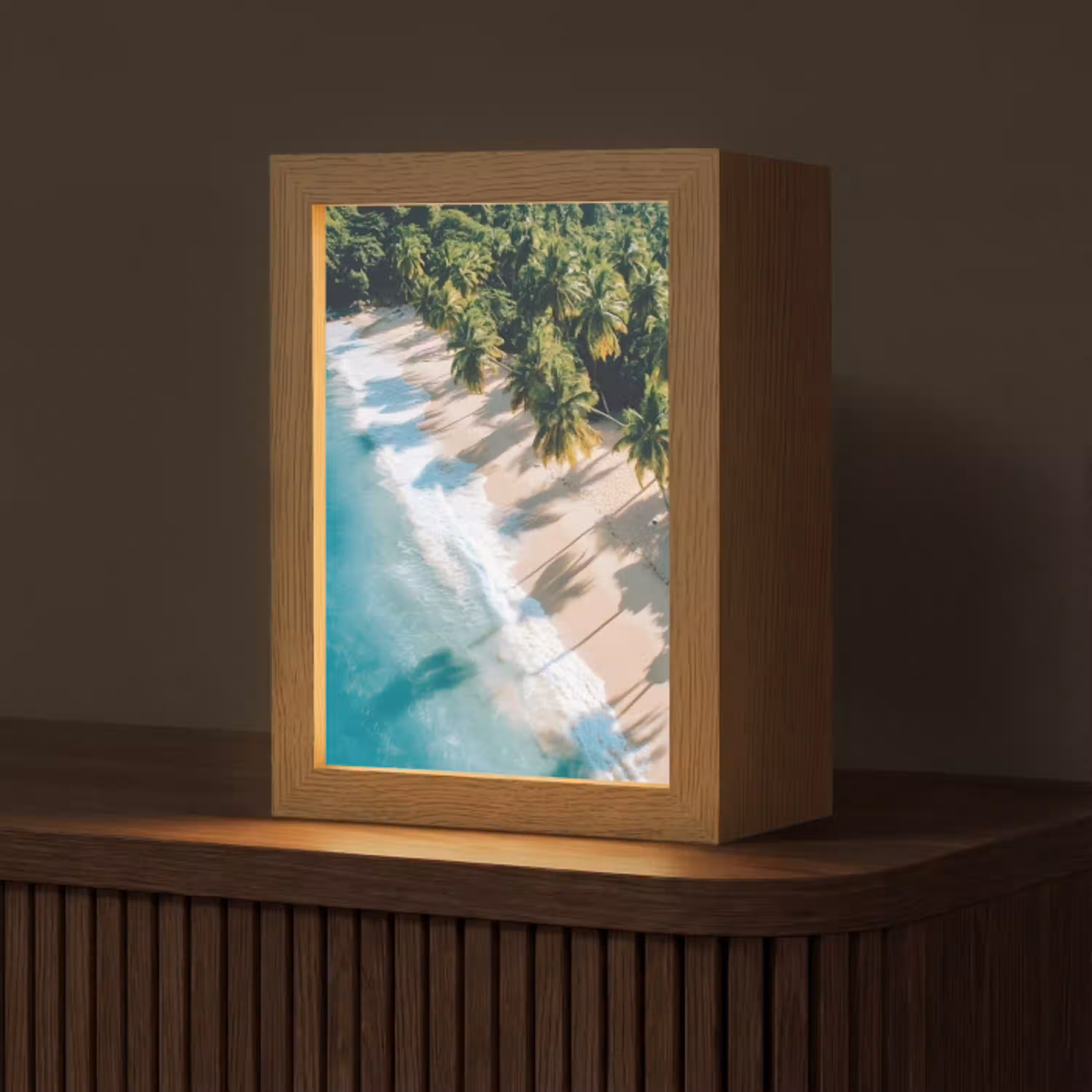Tropisch - Strand - Water - Palmbomen Light Box met kabel (Tafellamp) klein -z3d_website