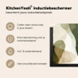 Japandi - Abstract - Groen Inductie beschermer vinyl 3mm middel -sfeer2