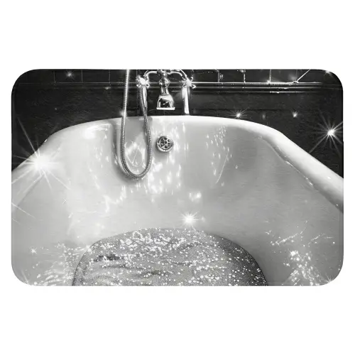 Badkuip - Glitters - Zwart wit - Badkamer WCmat klein -3d
