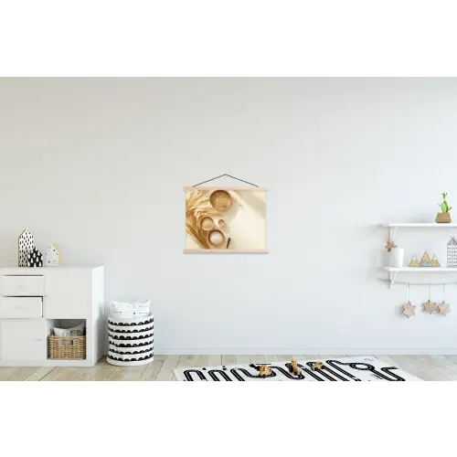 Granen - Hout - Kom - Beige textielposter latten blank klein -kinderkamer