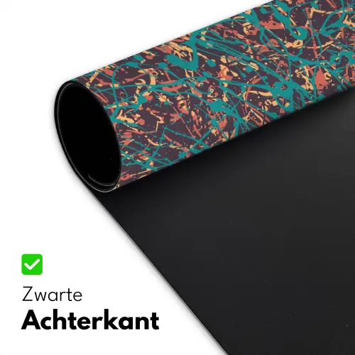 Spat - Abstract - Oranje - Groen Muismat XXL klein 681 -sfeer2