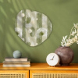 Artistiek - Modern - Groen Wandcirkel Organisch Forex 3mm klein 629 -sfeer2