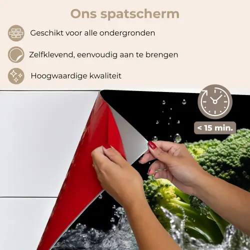 Broccoli - Groen - Water - Zwart keuken achterwand spatscherm klein -spatscherm_NL