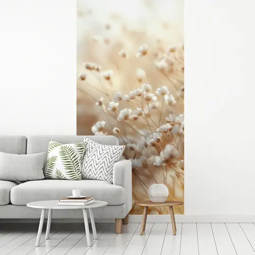 Wilde - Bloemen - Wit fotobehang vinyl groot -woonkamer