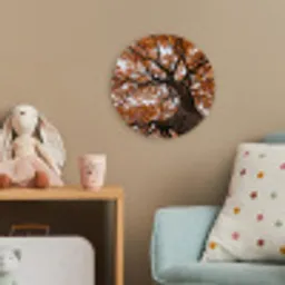 Boom - Bladerdak - Herfst - Oranje - Sfeervol Wandcirkel kunststof plaat 5mm dik klein -tsfeer1_kind
