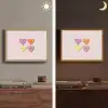 Hartjes - Pastel - Liefde - Moeder Light Box met batterij (Wandlamp) middel -sfeer3