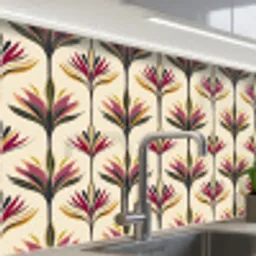 Waaier - Motief - Kleurrijk keuken achterwand 2 middel 865 -zzzz3d_schuin