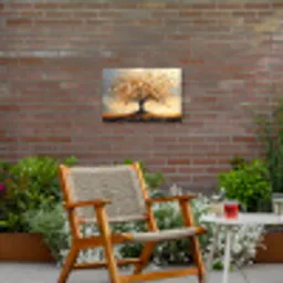 Herfst - Boom - Oranje - Bladeren - Levensboom - Abstract Tuinposter op houten frame 2 cm dik klein -sfeer3